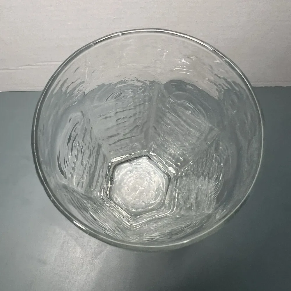 Vintage Libbey Chivalry Clear Textured 6 Panel Cooler Glass Tumbler 16oz